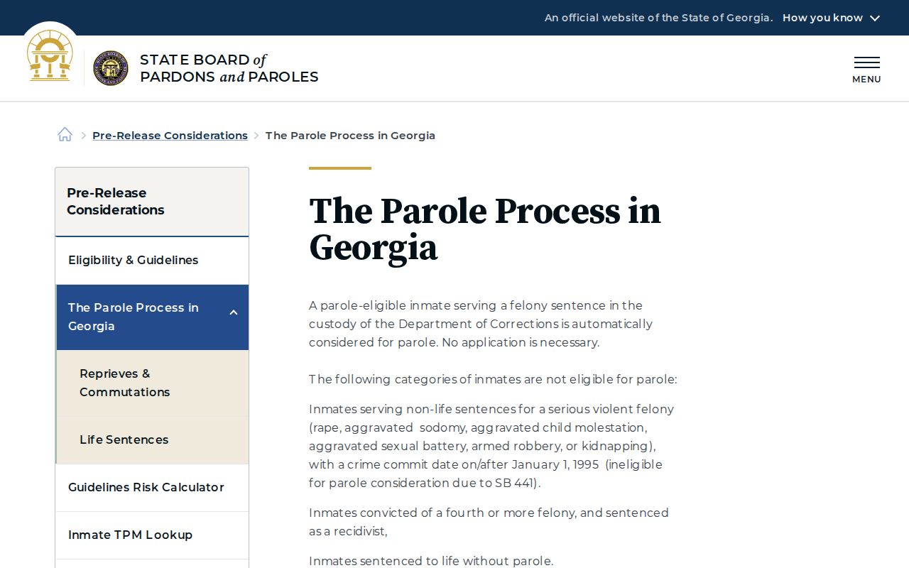 Cobb County parole and probation Georgia parole process
