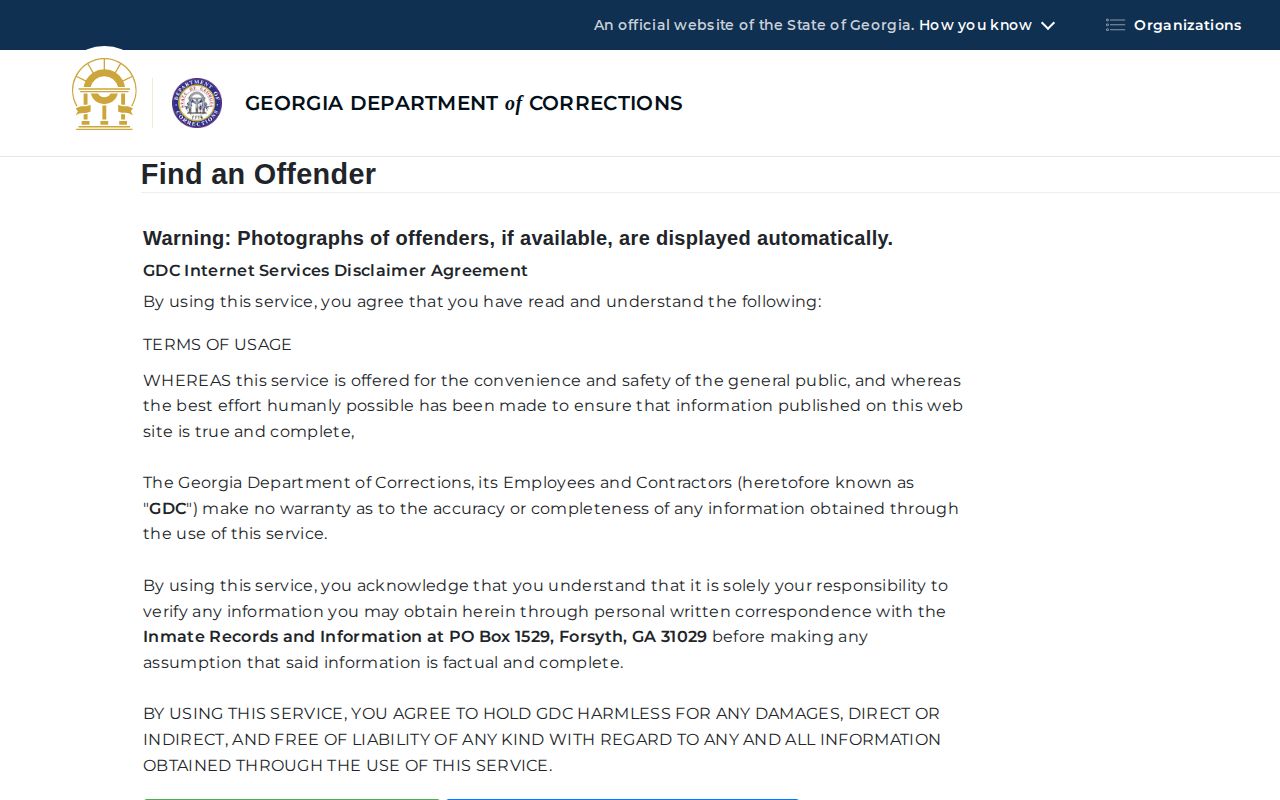 Georgia GDC offender search for Cobb County released inmate records